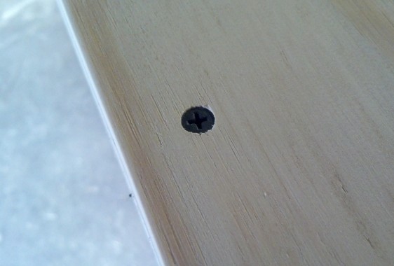 All screws are pre-drilled and counter-sunk to avoid splitting/cracking